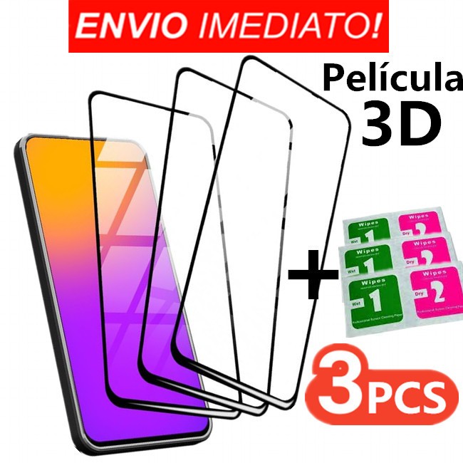 Kit 3 Películas De Vidro 3D + Kit De Limpeza Modelos Variados Moto G10, G20, G22  G30, G50, G60 G31 G71 G100, em Oferta na Shopee