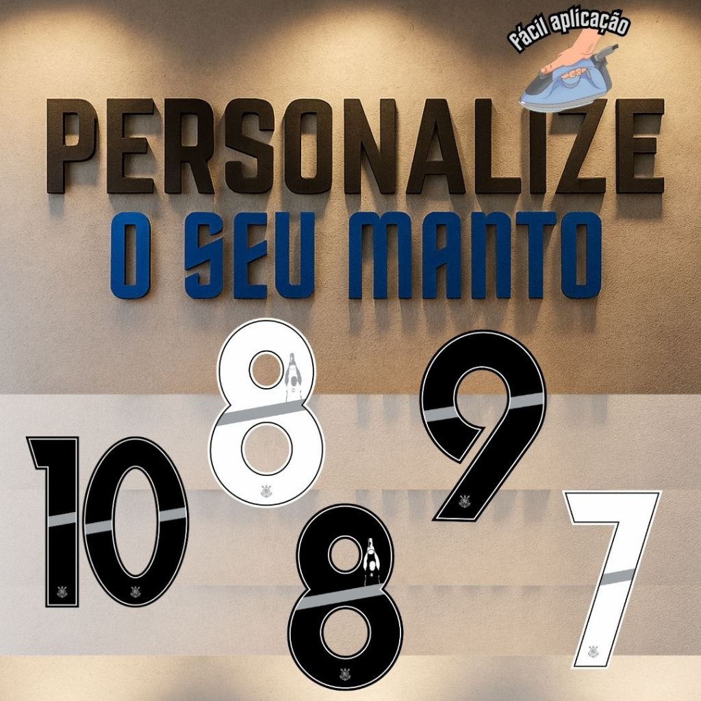 Personalize O Seu Manto Termocolante Nome + Número 2025 Frase Para Personalização Camisa Time de Futebol
