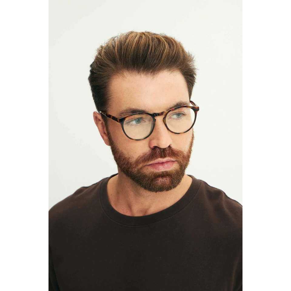 Detalhes do Óculos de Grau Redondo Cora Tortoise Giorno Armação Premium Retrô Unissex Acetato Confortável
