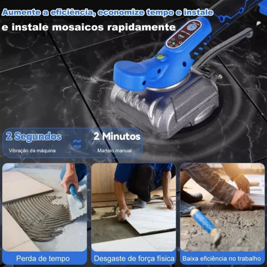 Máquina Ventosa para Assentar Pisos Azulejos e Porcelanatos com Kit Acessórios e 2 Baterias