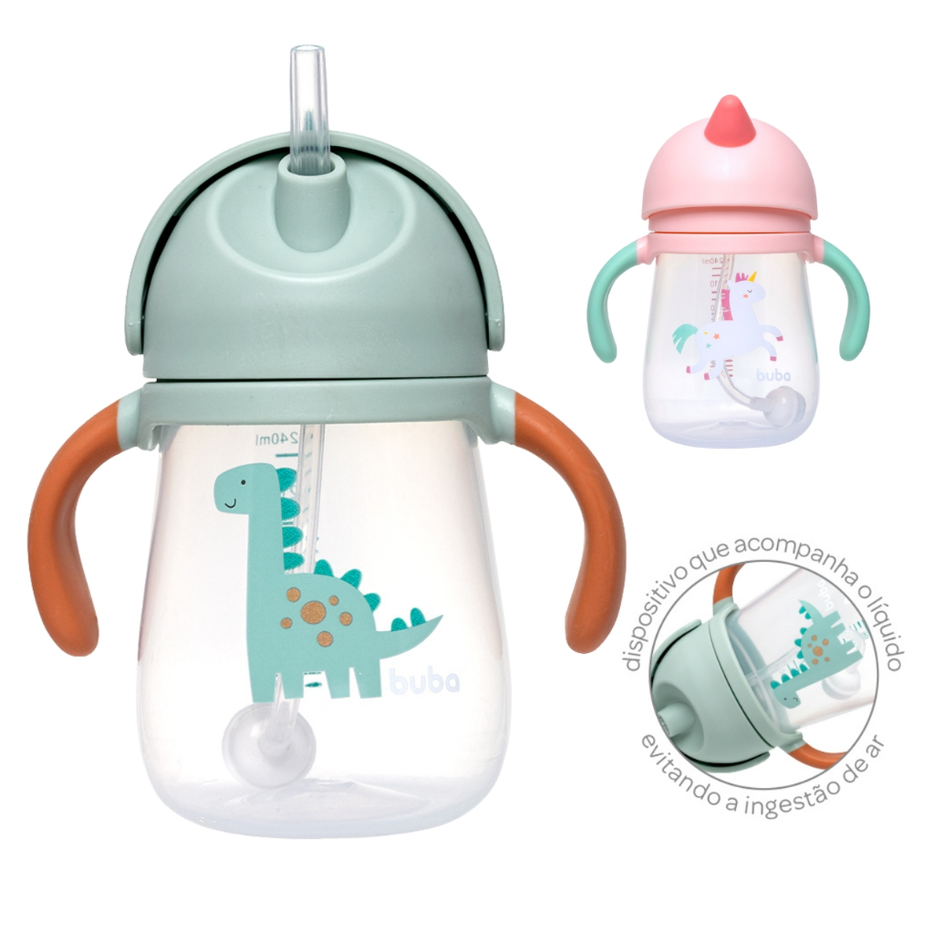 Copo de Transição para Bebê Buba com Alça e Canudo Copo de Treinamento Infantil para Bebê Buba em Oferta na Shopee
