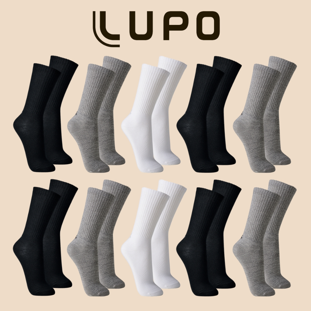 Pacote Com 9 Pares De Meia em Algodão Cotton Confortável Lupo Sport Cano Longo Masculina