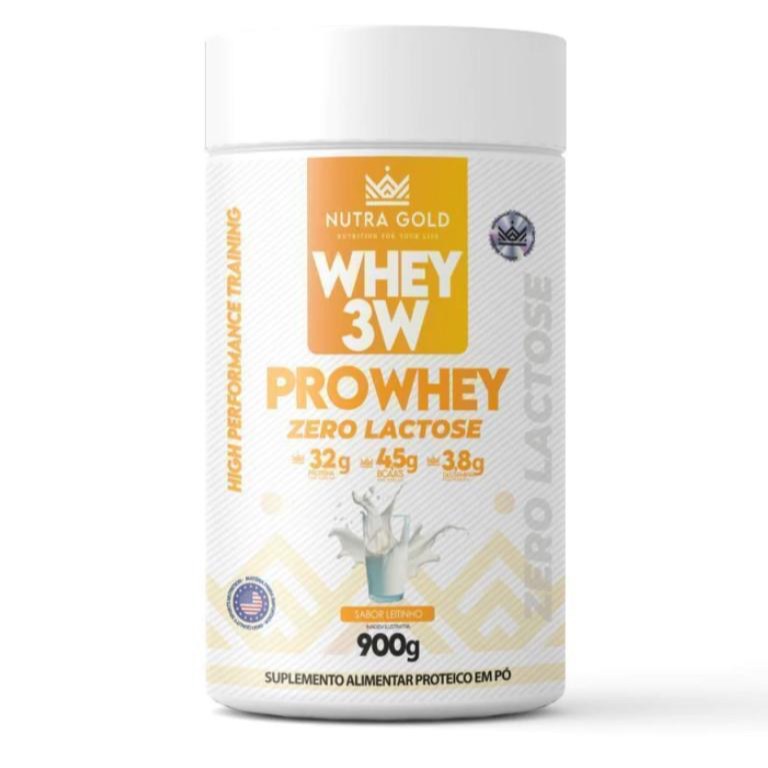 Whei Protein Zero Lactose 3w Nutra Gold 900 gr Pote Sabor Leitinho Açaí Chocolate Morango em Oferta na Shopee