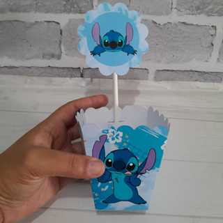 Kit Centro de mesa - Stitch | Personalizado | Enfeite Cachepô |  Decoração  - PEGUE E MONTE -  festa em Oferta na Shopee