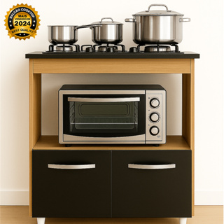 Balcão de Cozinha Para Cooktop 5 Bocas Savana Com Preto Elisa em Oferta na Shopee