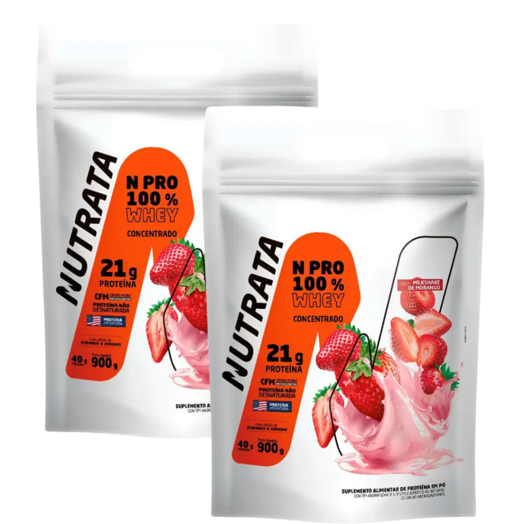 Kit 2x Whey NPRO 100% Concentrado Refil 900g - Nutrata em Oferta na Shopee
