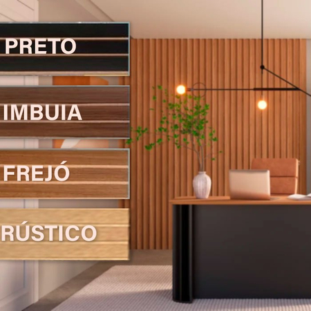 KIT COM PLACAS DE PAINEL RIPADO AUTOADESIVO EM MDF 45x11cm