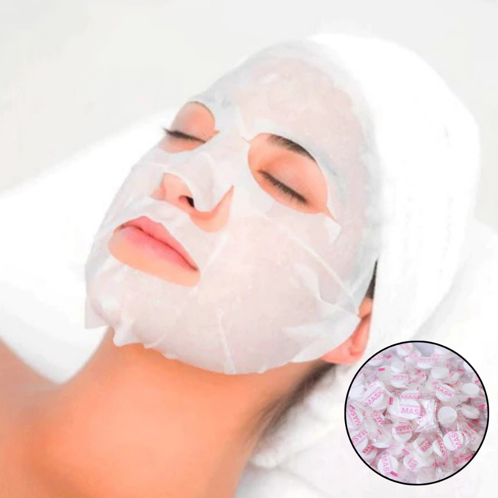 Kit 50/100/150 unidades Máscara Facial Comprimida - Kit Diy Compressed Mask Skin Care