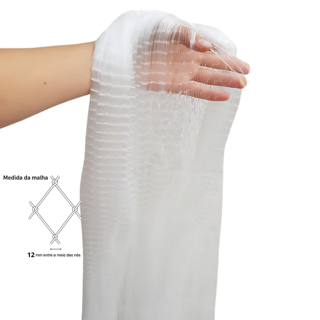 Pano de rede malha Panagem 1,2 ou 12mm fio 0.25 100 m de comprimento,com 2,40 de altura Para Lambarí em Oferta na Shopee