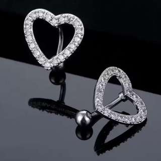 Piercing  de umbigo/ decoração em coração de zircão em Oferta na Shopee