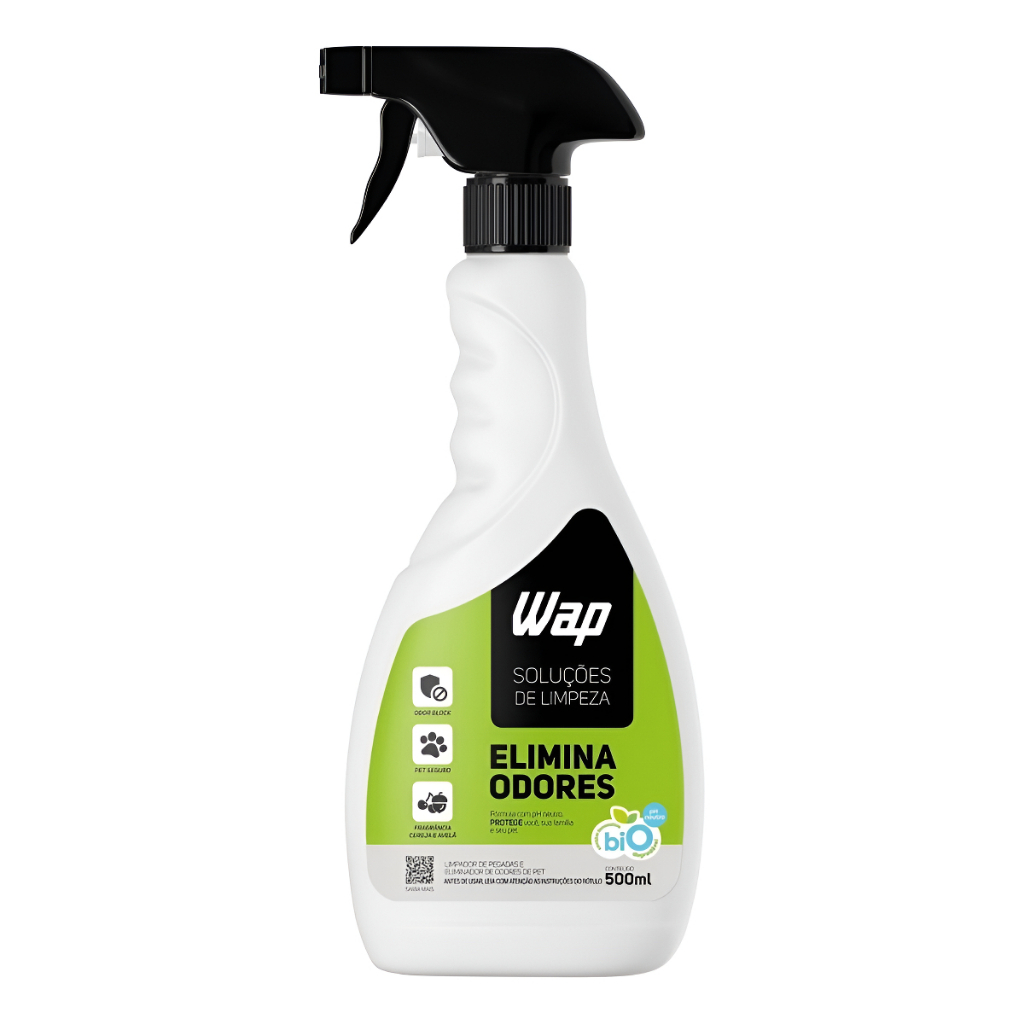 Eliminador de Odores e Limpador de Pegadas Xixi Saliva Pets WAP Tecnologia Odor Block 500ml Biodegradável