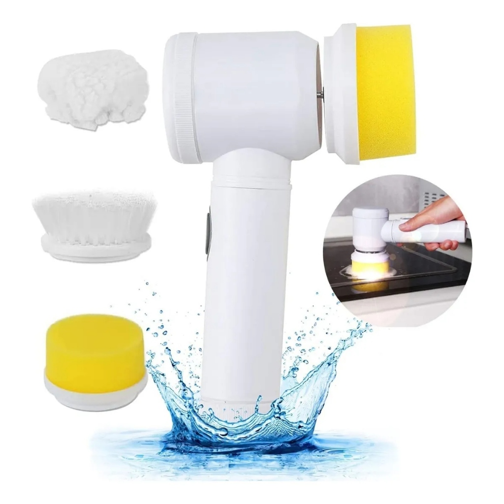 Escova Elétrica Rotativa Para Limpeza 5 em 1 Sem Fio Recarregável Multiuso