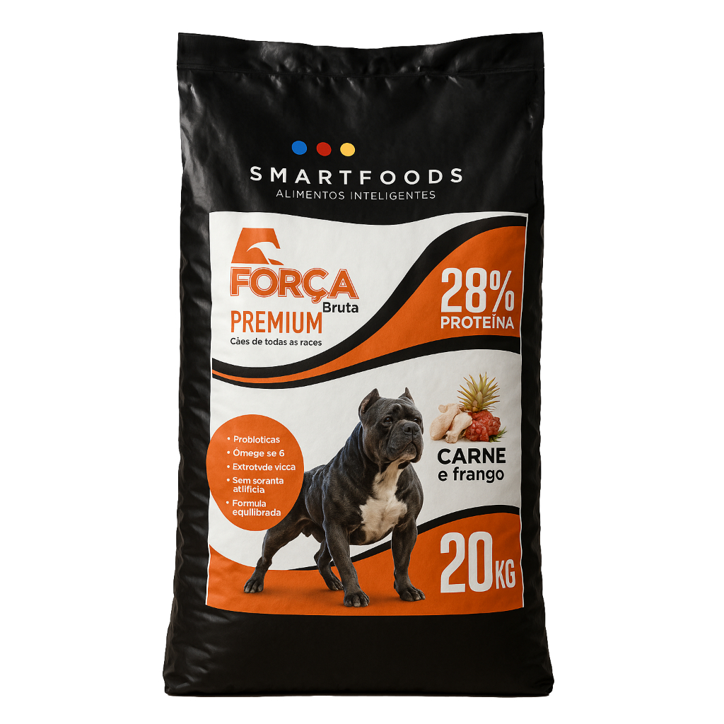Ração Força Bruta Premium Power 20kg – 28% Proteína Carne & Frango  Ração Para Cães Filhotes e Adultos