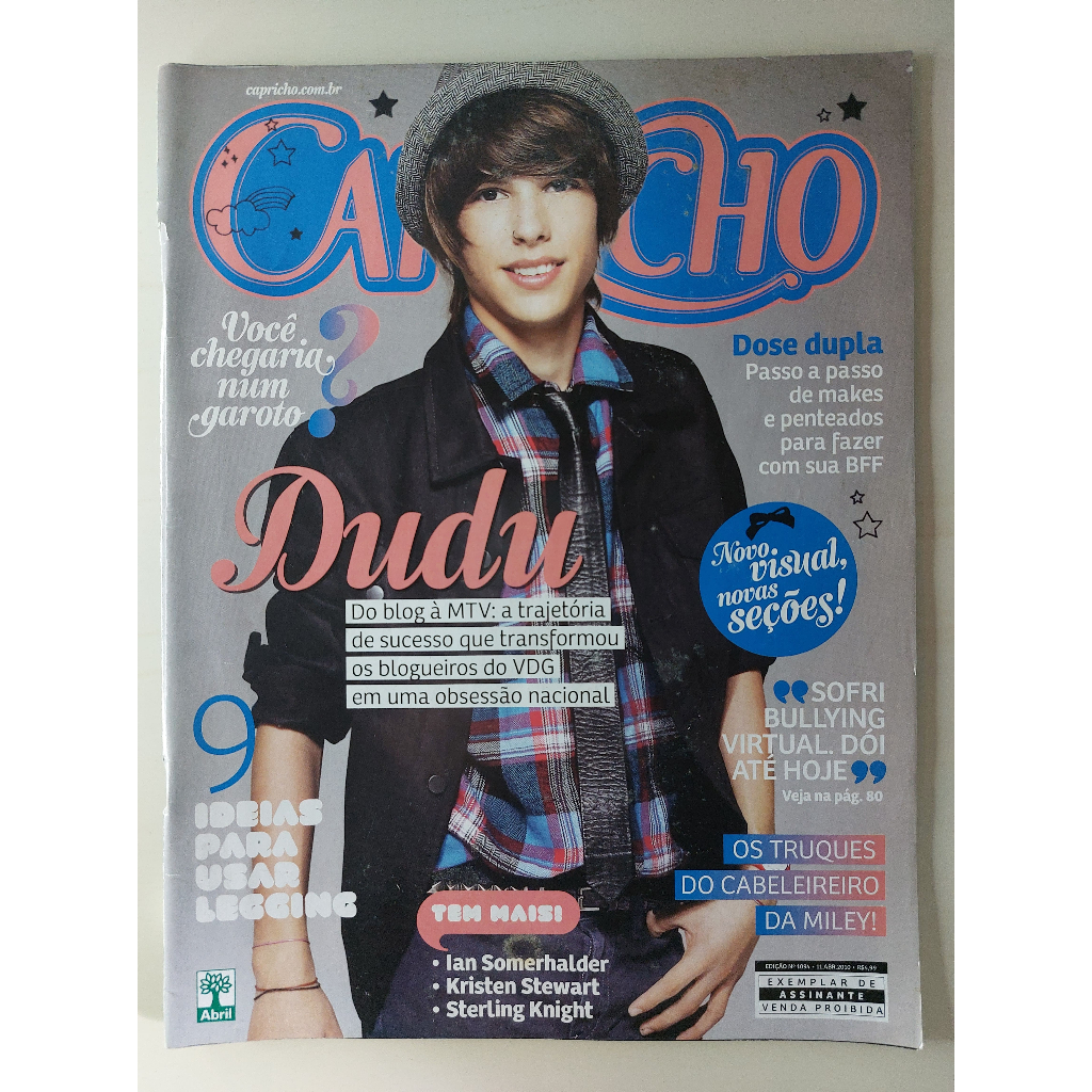 Revista Capricho Nº 1094 Dudu Surita Ian Somerhalder Kristen Stewart Isa Tk+ Miley Cyrus Jayme Matarazzo 2010