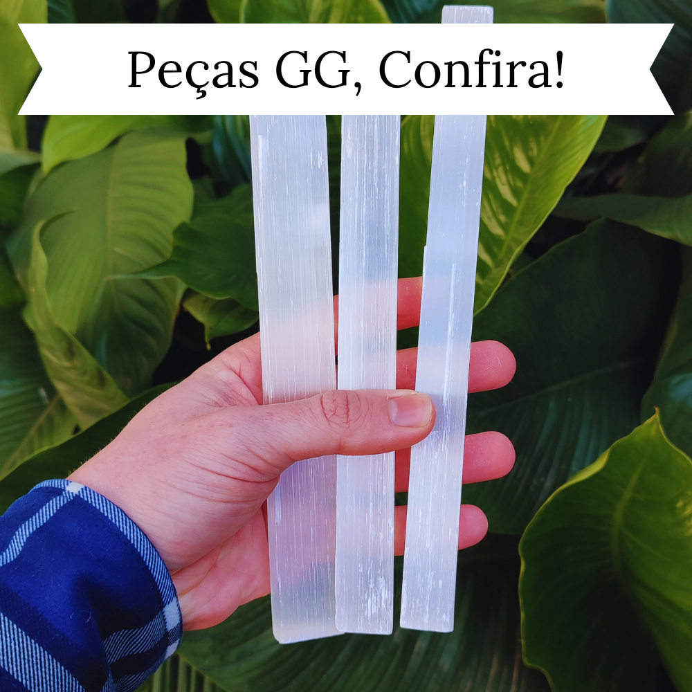 Bastão de Selenita GG | Média de 20cm | Cristal de Limpeza | Pedra Natural