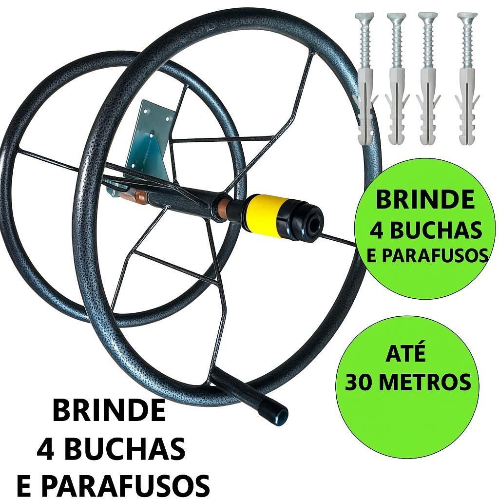 Suporte Mangueira Jardim Externo Organizador Giratório Enrolador Mangueira 30m + Buchas Parafusos em Oferta na Shopee