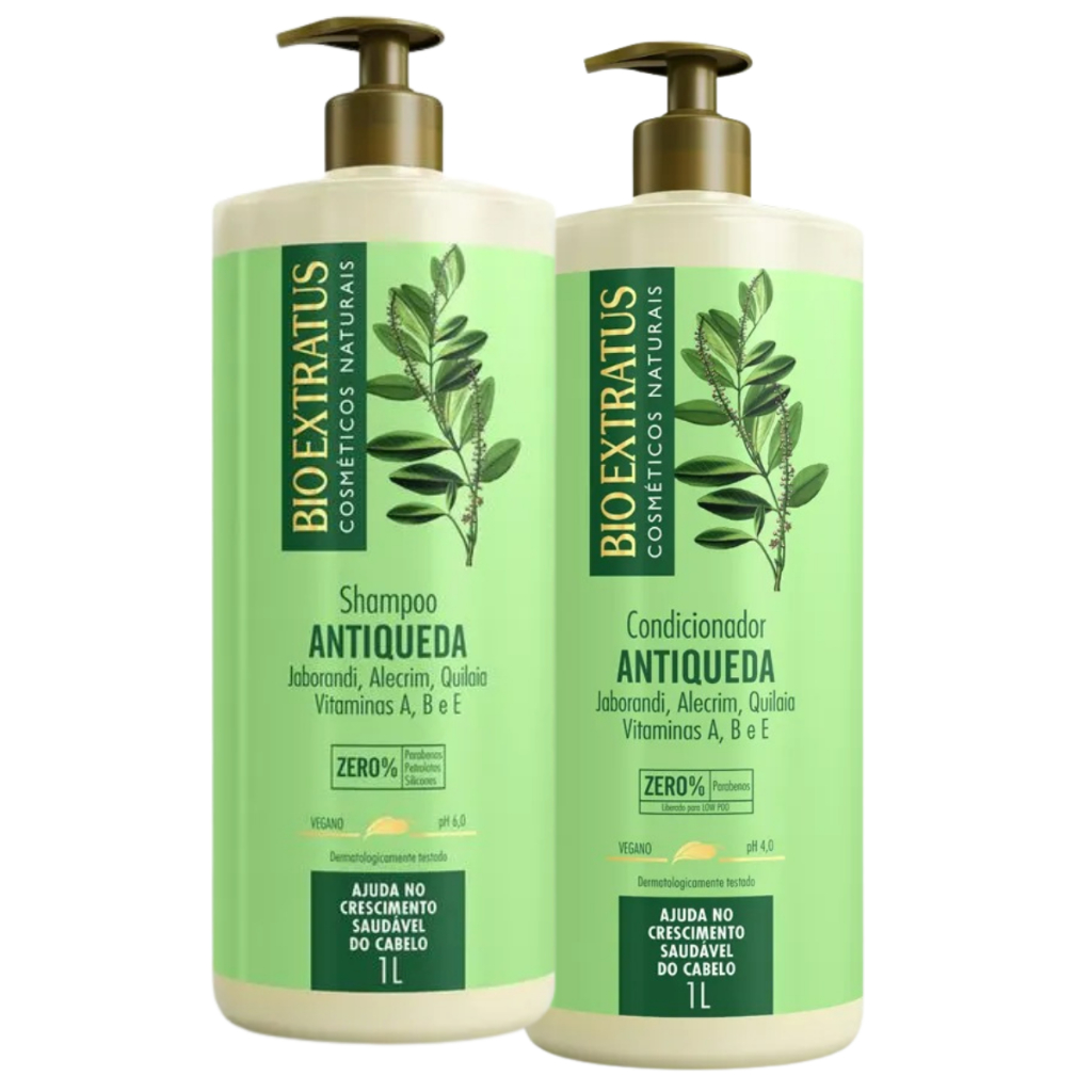 Shampoo e Condicionador 1L kit Antiqueda e Pouco Crescimento Bio Extratus - Jaborandi