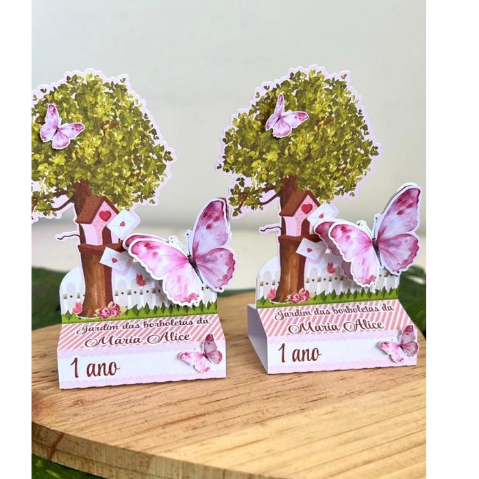 Kit 10 Porta Bis duplo personalizados Jardim das Borboletas