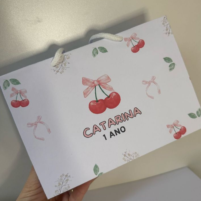 SACOLINHA CEREJINHA personalizada - PEGUE E MONTE- lembrancinha - mimo - aniversário cerejinha