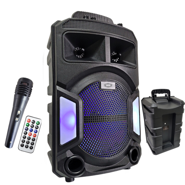 Caixa de Som Mega Potente Bluetooth 1000w pmpo 5v entrada 10 saida Microfone Karaoke