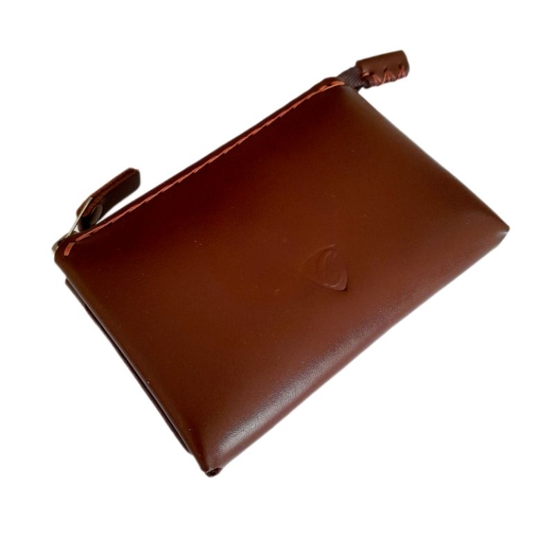 Carteira Porta Cédulas Bolsa de Couro Legítimo Zíper de Metal em Oferta na Shopee