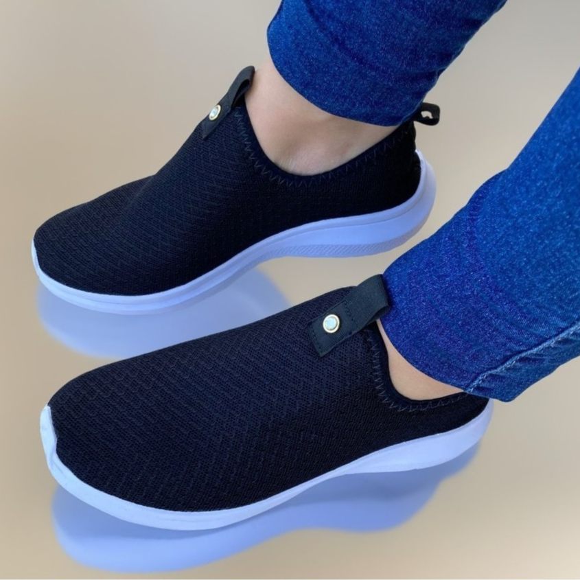 Tênis Meia Feminino Calça Facil Confortável-Tênis Feminino Casual Sem Cadarço Leve