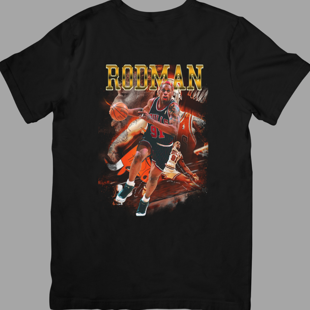 Camiseta estilo Streetwear Vintage NBA unissex basquete Dennis Rodman NBA