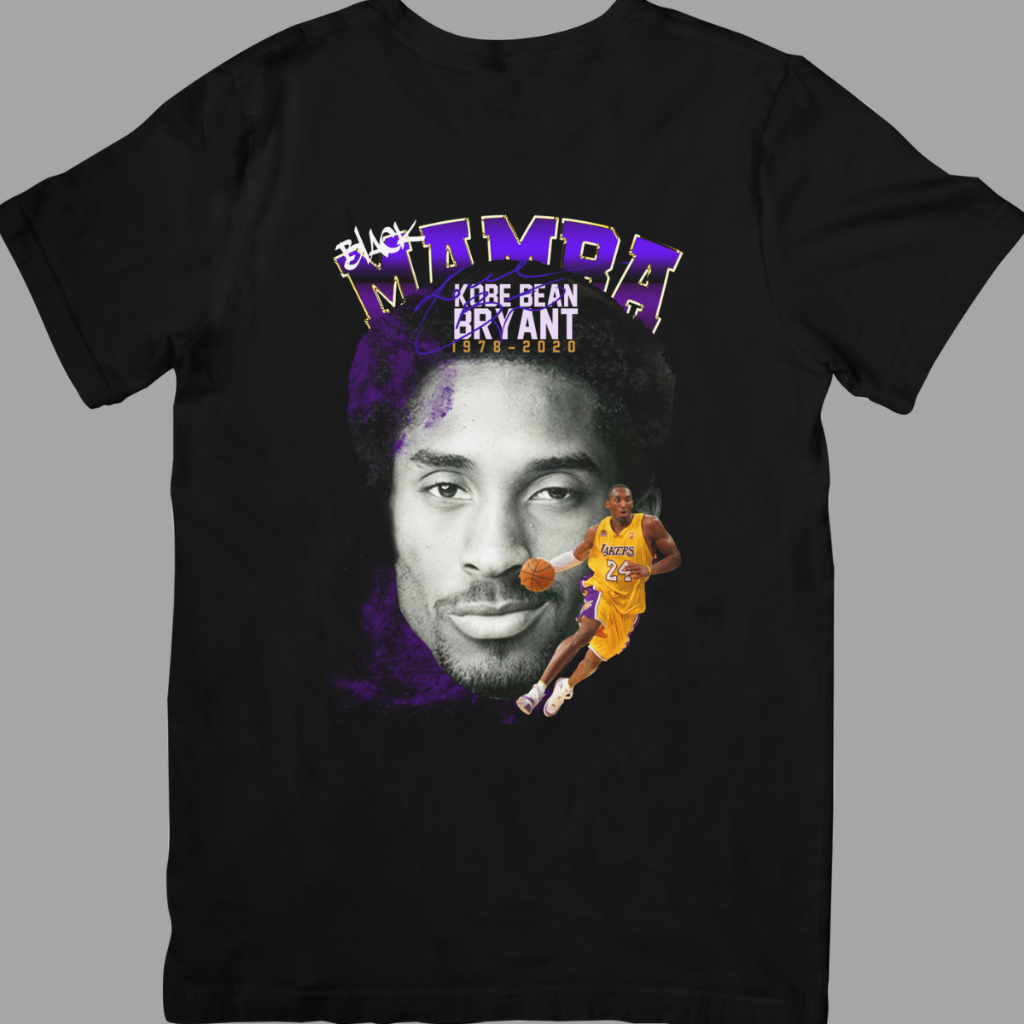 Camiseta estilo Streetwear Vintage NBA unissex basquete Kobe Bryant Mamba negra NBA
