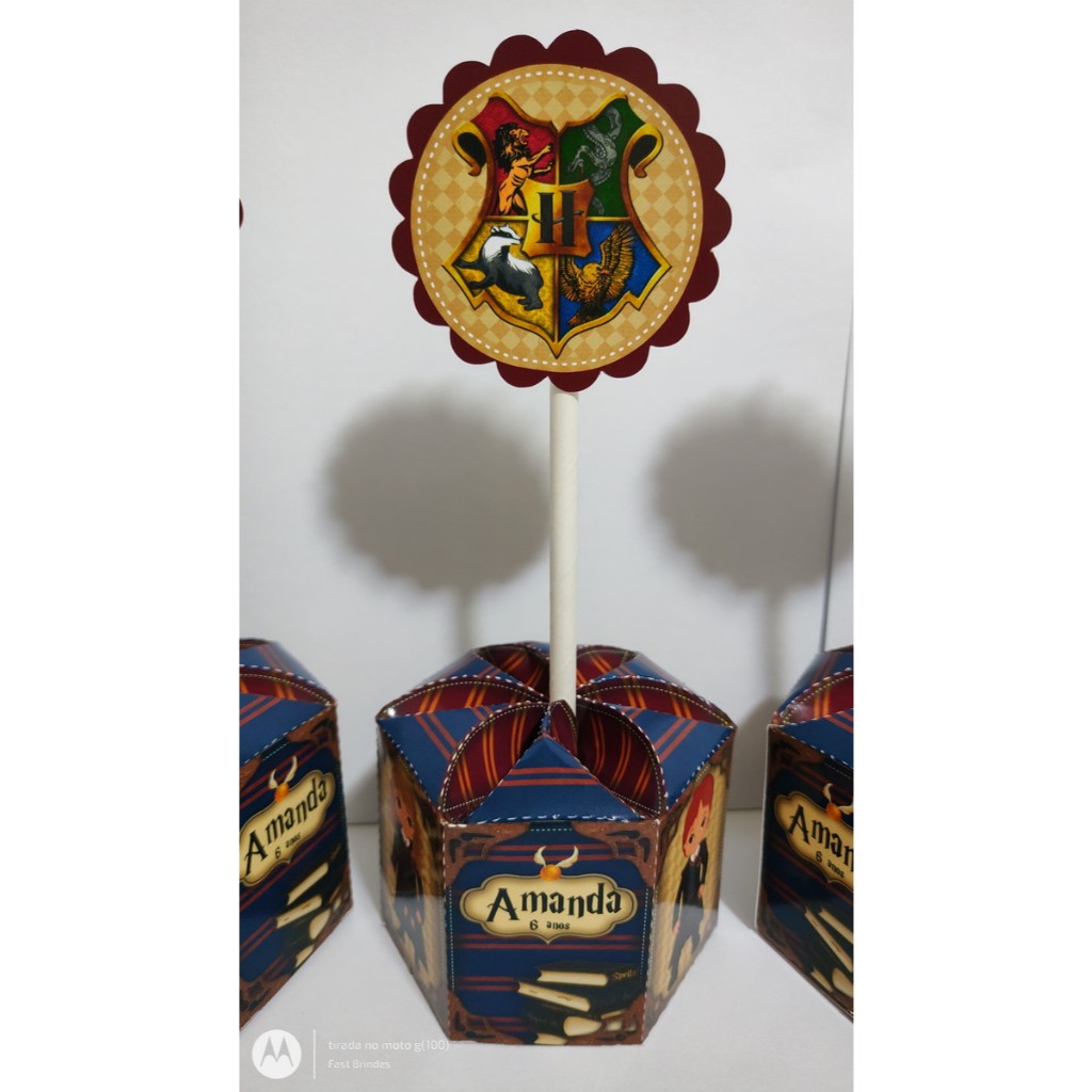 Pegue e Monte Kit Centro de Mesa P Harry Potter Cute Caixa Sextavada Festa Infantil