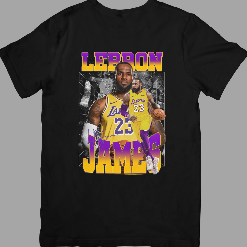 Camiseta estilo Streetwear Vintage NBA unissex basquete Lebron James NBA