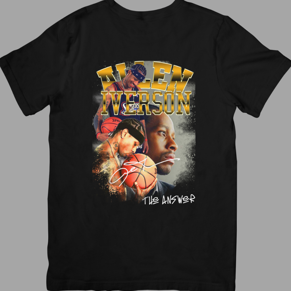 Camiseta estilo Streetwear Vintage NBA unissex basquete NBA Allen Iverson