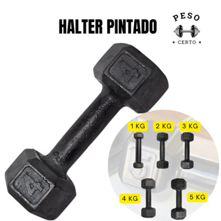 UNIDADE Halter Sextavado Pintado Academia Musculação Treino Casa Crossfit Peso Fisioterapia em Oferta na Shopee