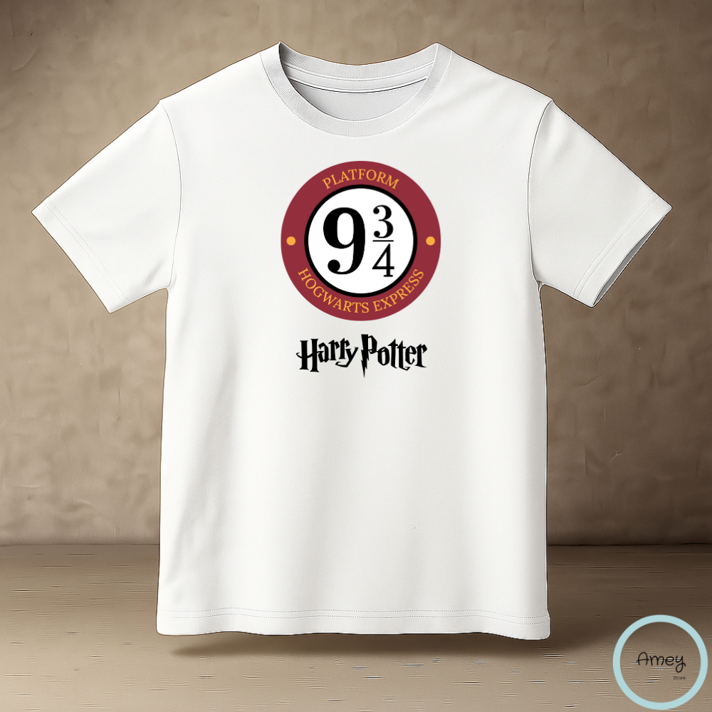 Camiseta/Camisa Infantil Harry Potter Plataforma 9 34 Nove Três Quartos (em Algodão)