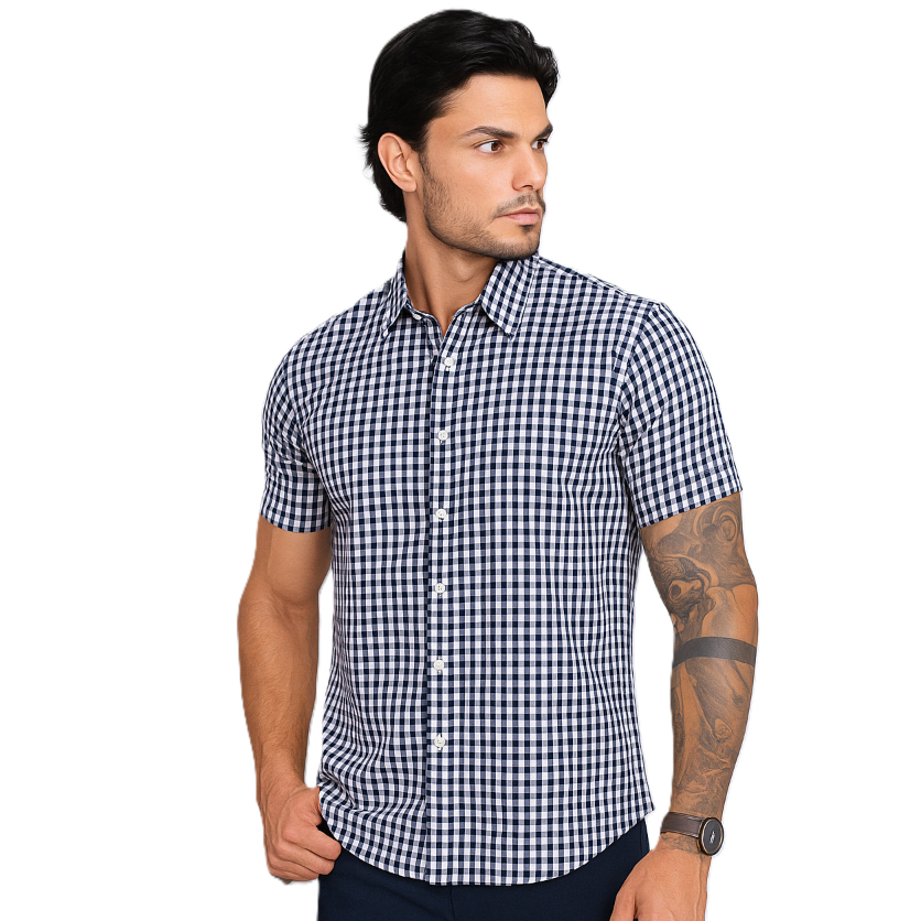 Camisa Xadrez Masculina Social Manga Curta Não Amassa Agro Festa Junina em Oferta na Shopee
