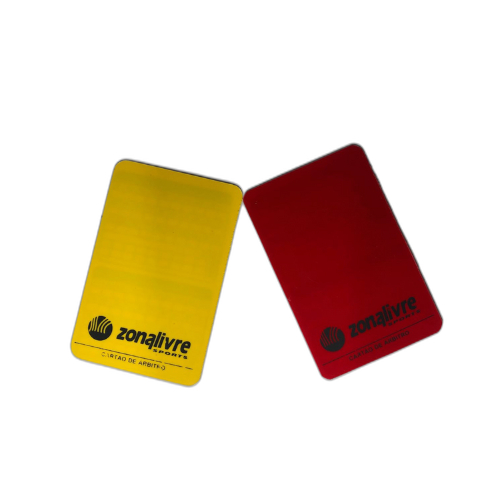 Kit C/2 Cartão de Arbitro Campo Liso - (Amarelo e Vermelho)