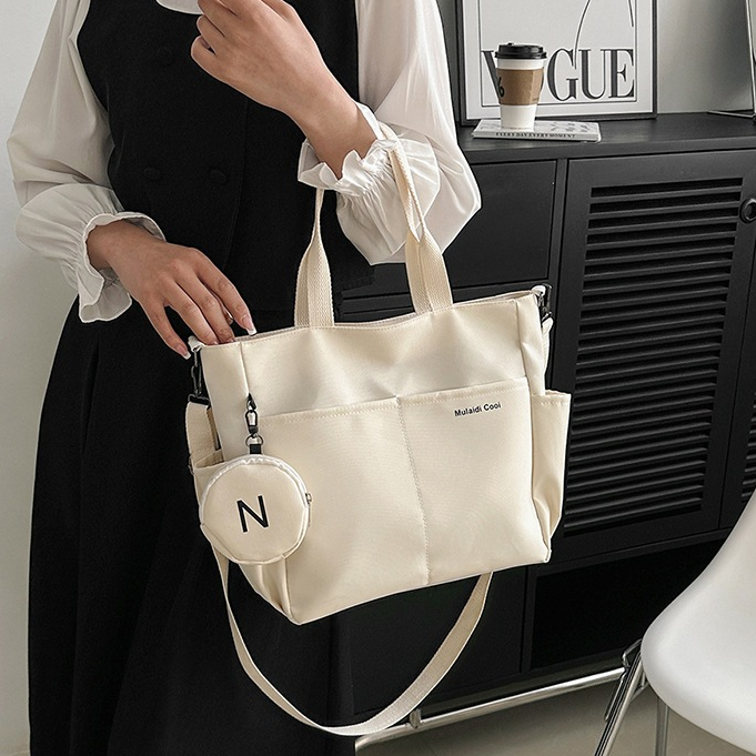 Bolsa Transversal Tote de Lona Feminina, Grande Capacidade, Uso Diaria, Viagem 8172 em Oferta na Shopee