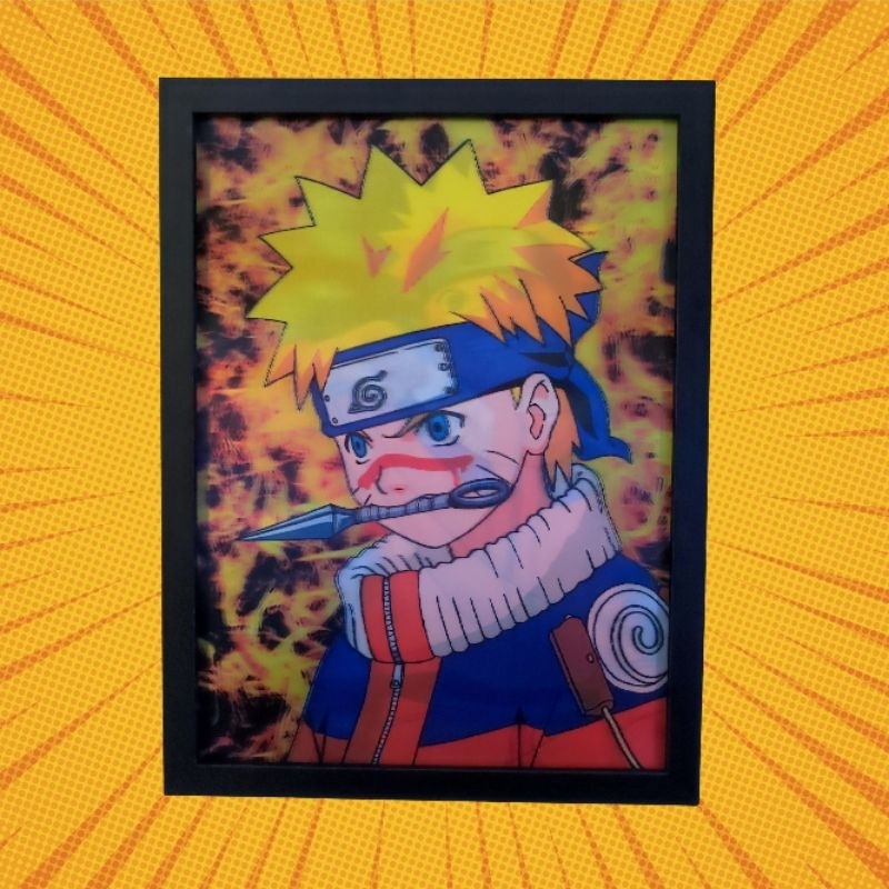 Quadro 3D/Pôster/ 30x40 – Naruto Uzumaki | Decoração Geek Anime,Presente criativo