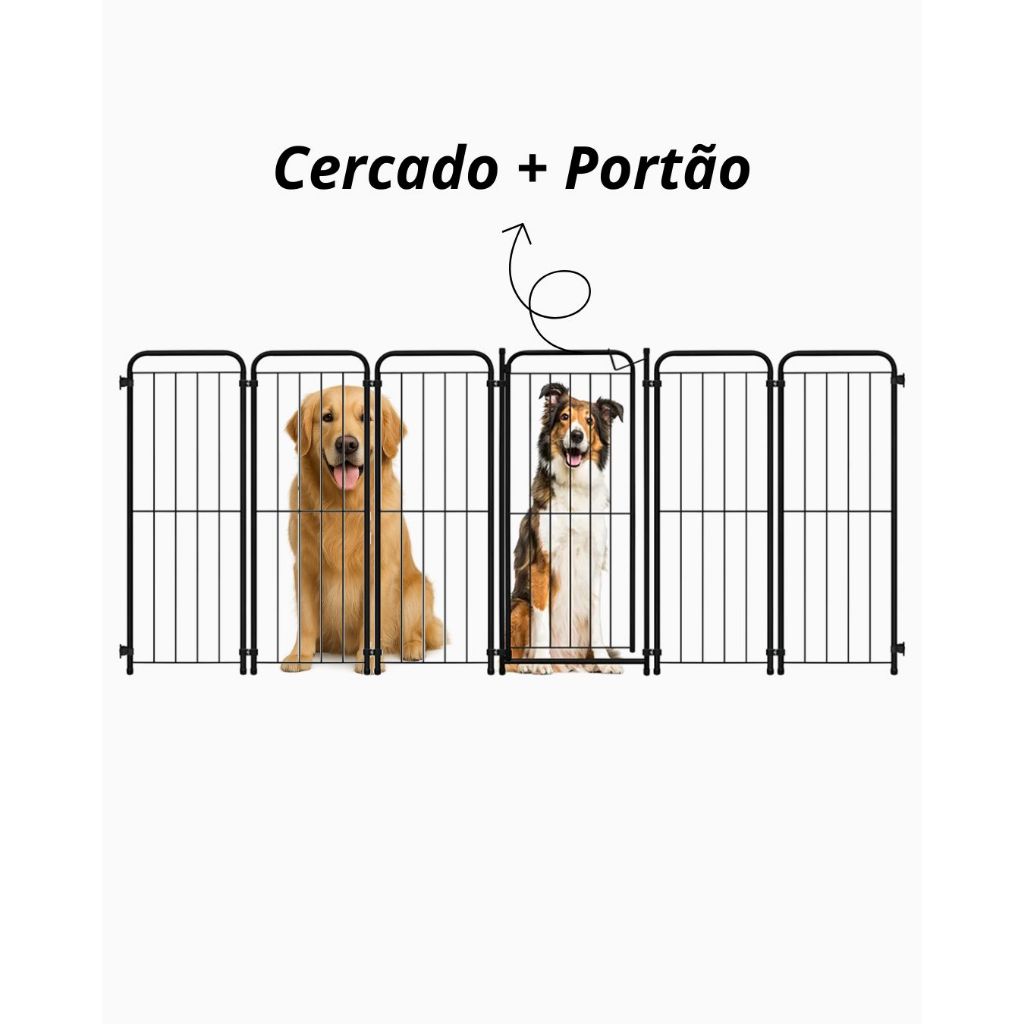 Cercado Pet em Aço com Portão 98 cm Dobrável – Grade de Segurança para Cachorro em Oferta na Shopee