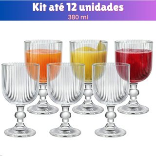 Jogo Taça de Vidro Grossa de 3 Até 12 Unidades Sofia Graffiato 340 ML Sofisticada e Elegante Premium em Oferta na Shopee