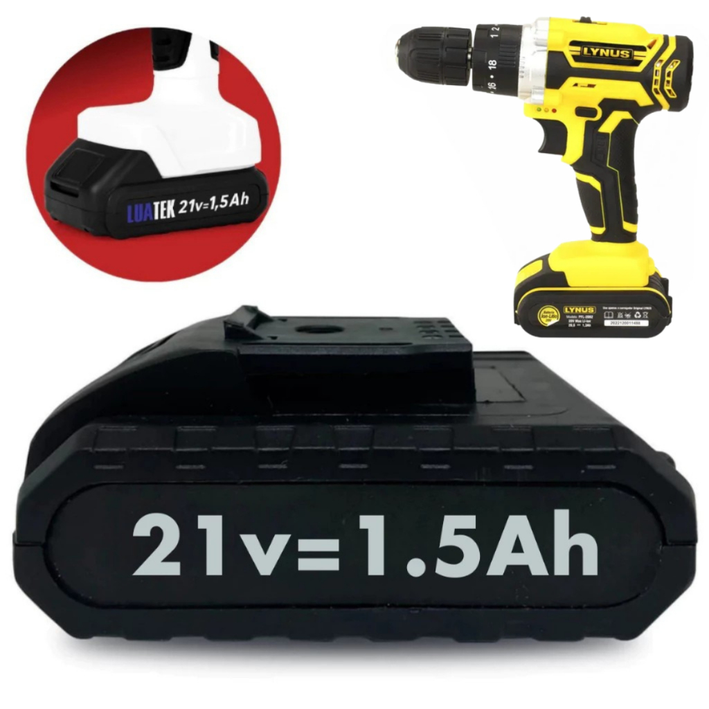 Bateria compatível Lynus PFL-20B2 21V Parafusadeira Lítio 1,5ah em Oferta na Shopee