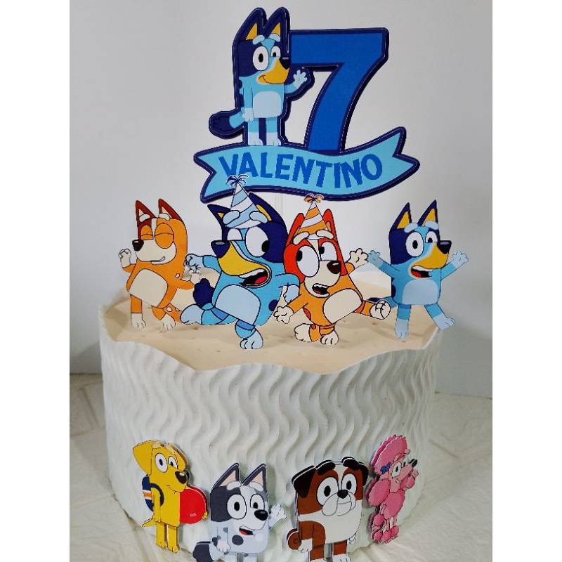 TOPO DE BOLO BLUEY ANIVERSÁRIO MESVERSÁRIO Topo de bolo, topper de bolo, festa de aniversário, temático, aniversário