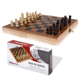 Jogo De Xadrez Tabuleiro Dobrável Em Madeira Profissional em Oferta na Shopee