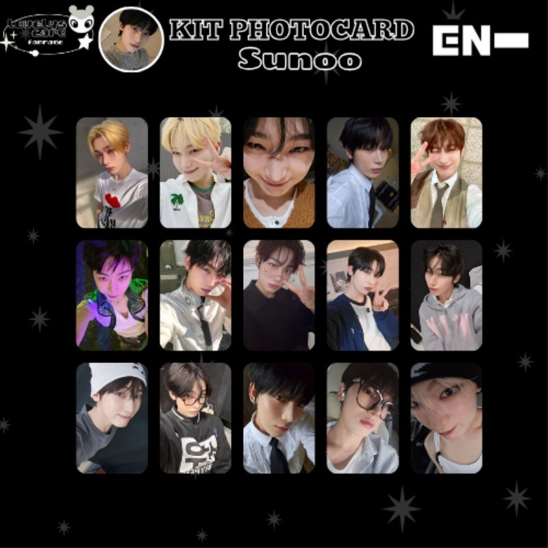 KIT 15 photocard fanmade Sunoo Enhypen - leia a descrição! em Oferta na Shopee