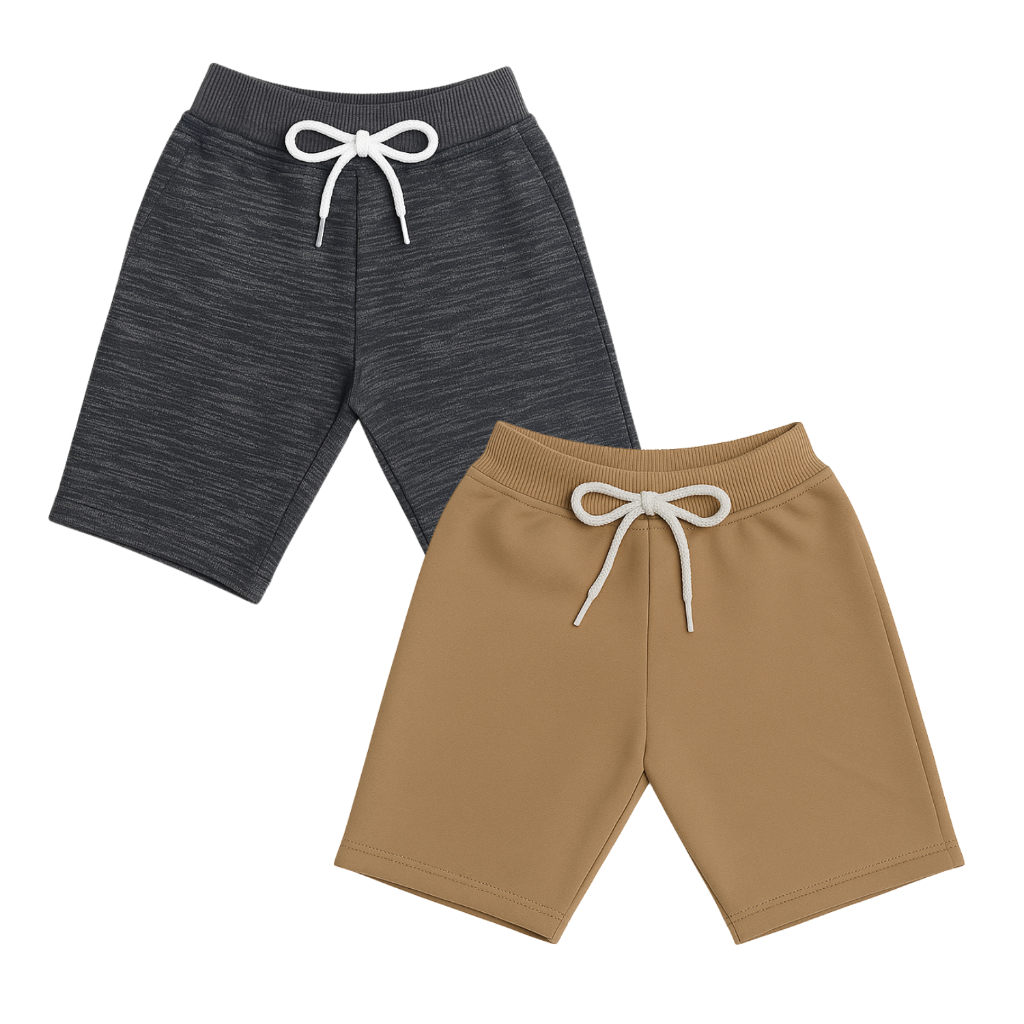 Kit 2 Bermudas Infantil Moletinho Lisa Sem Estampa Volta ás Aulas