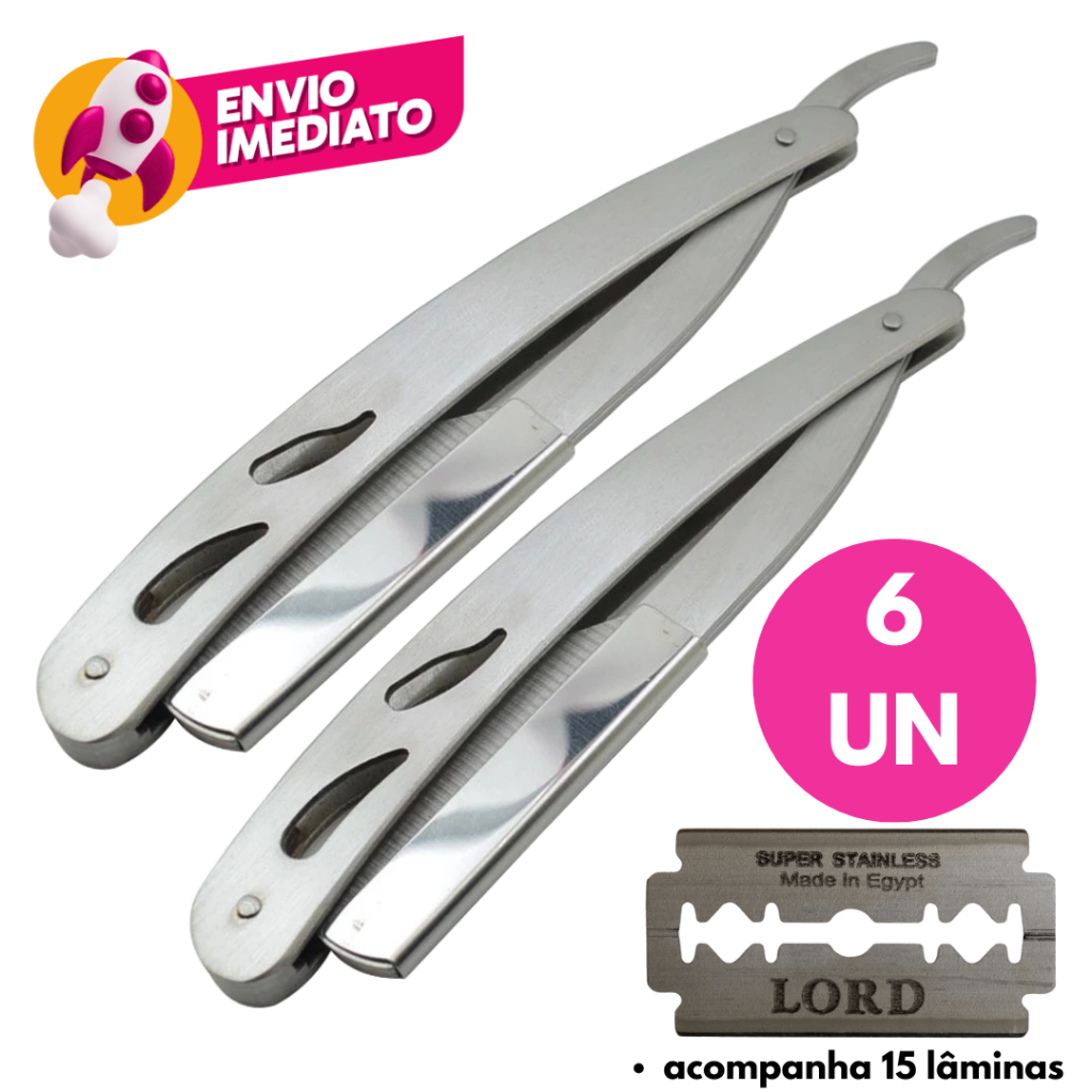Kit Lamina Para Barbear Profissional Para Barbeador/Navalha Barbeiro Cabelo Barbearia