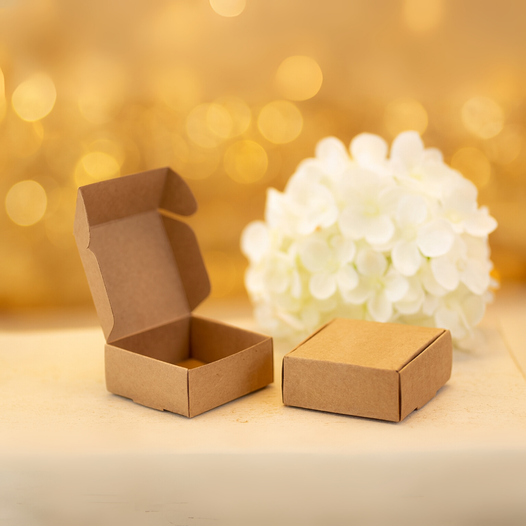 60 Mini Caixinhas kraft 5x5x2 Cm Decoração de Festa Casamento Bijuterias Joia  e Balas