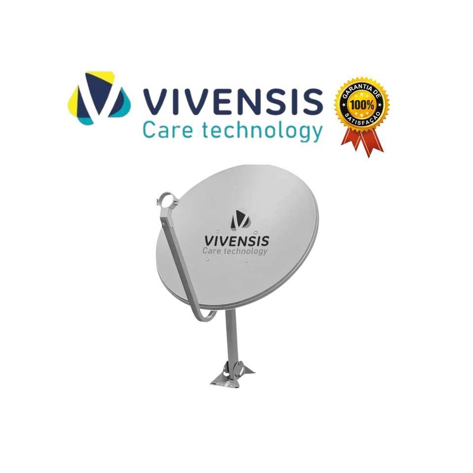 Antena Digital Chapa Banda Ku 60Cm Vivensis Com LNB Simples - Nova Parabólica Digital