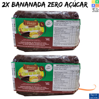 2 Doces de Banana Bananada Sem Adição de Açúcar 280g Sem Glúten Porão Mineiro em Oferta na Shopee