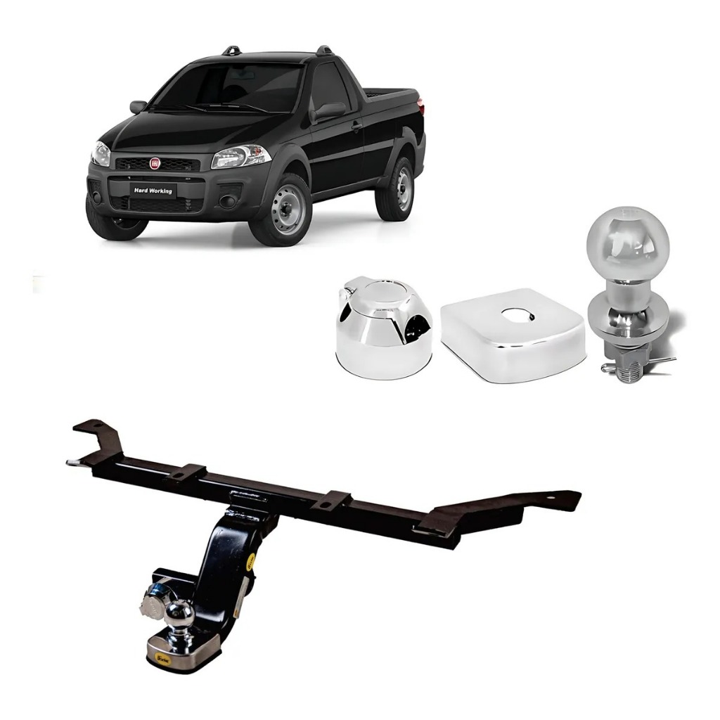 Engate Reboque Fixo Fiat Strada AdventureTrek. 1998 até 2020 700kg em Oferta na Shopee