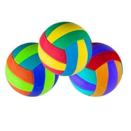 3 BOLAS DE VOLEI COLORIDAS EM EVA PRAI CAMPO QUADRA RUA
